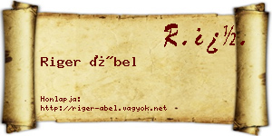 Riger Ábel névjegykártya