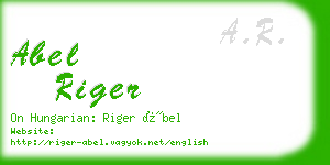 abel riger business card